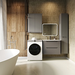 Style Line Мебель для ванной Марелла 70 Люкс Plus антискрейтч подвесная серая матовая – фотография-2